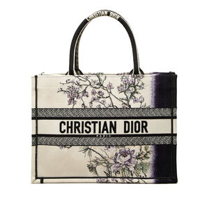 Pre-Loved Dior Medium Canvas Floral Embroidered Book Tote
